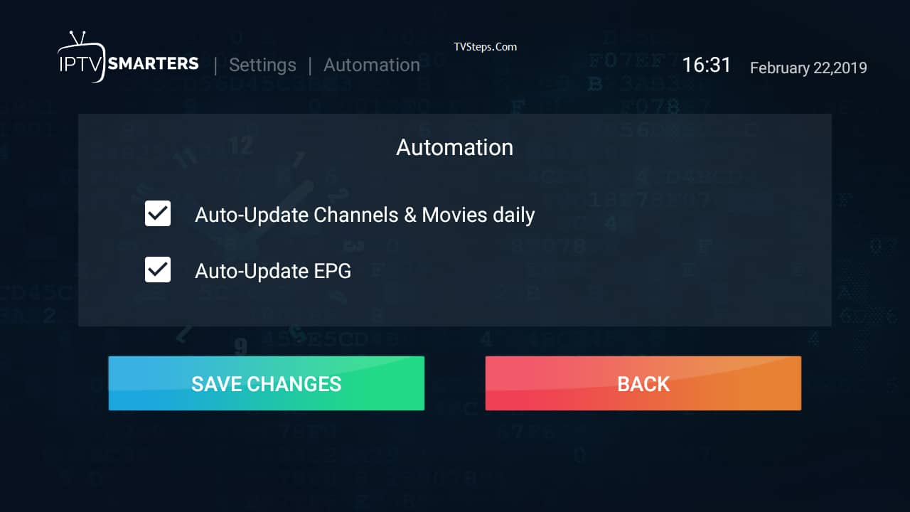 Automation Settings for IPTV