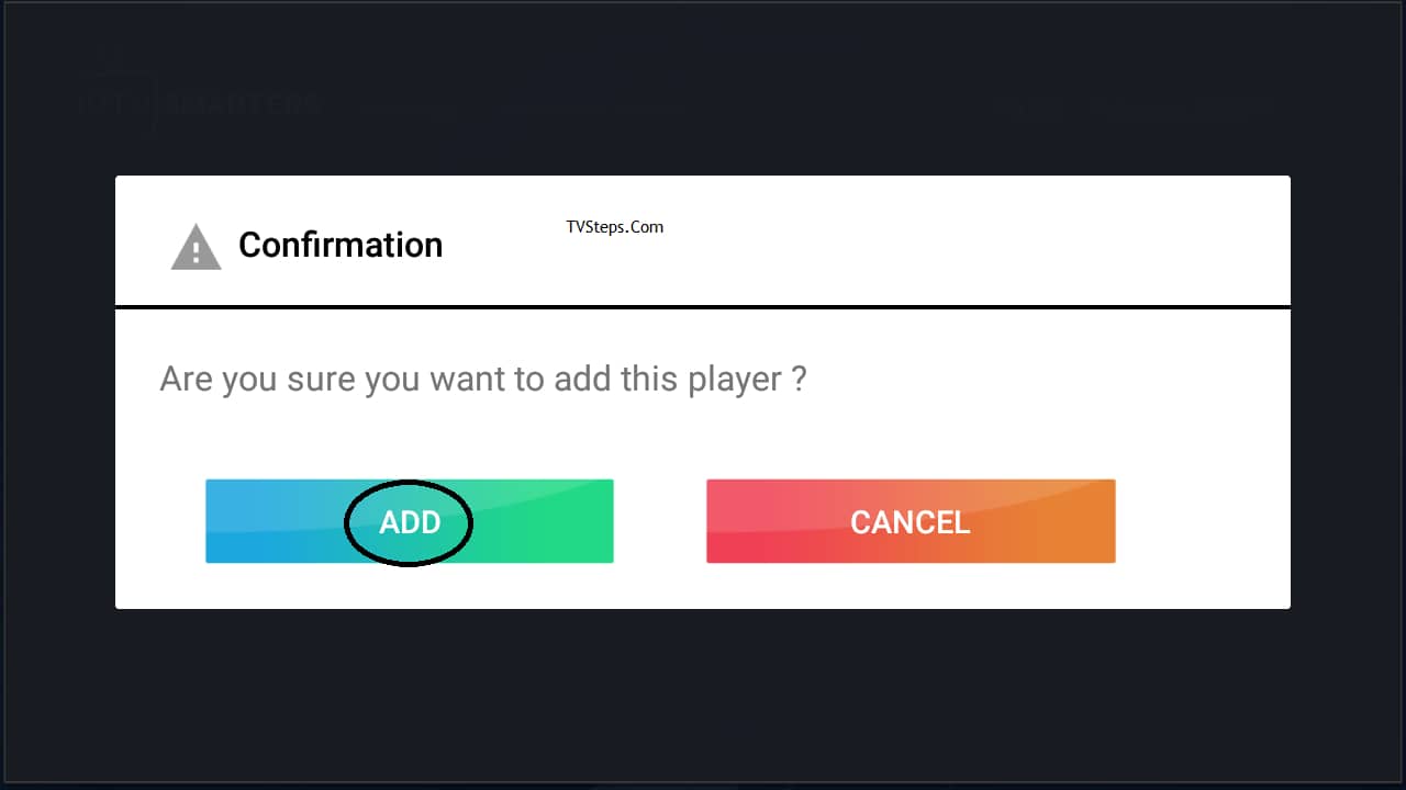 Player add confirmation