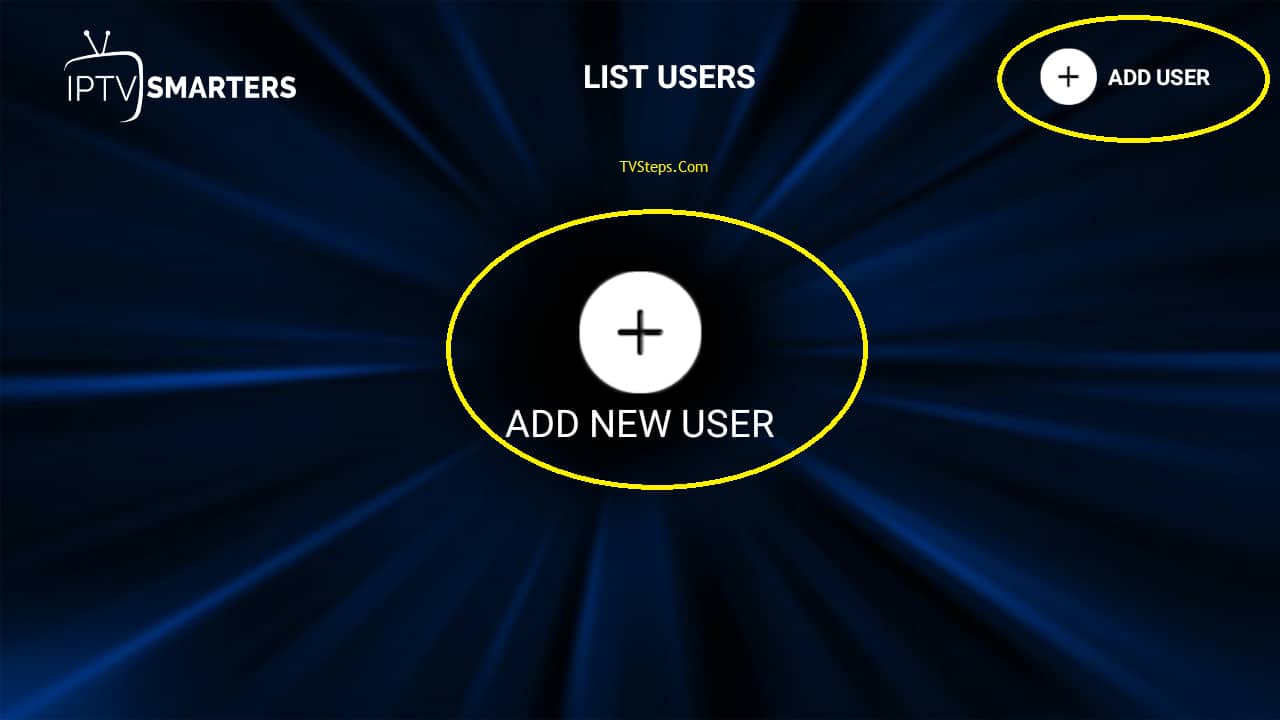 adding new user to iptv smarters pro