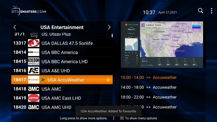 One of the best features within the Necro IPTV service is the ability to add channels to Favorites.