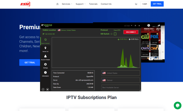 We should always protect ourselves when streaming content from this unverified IPTV service.