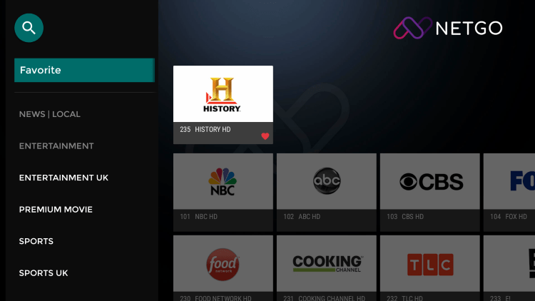 One of the best features of the Falcon TV IPTV service is the ability to add channels to Favorites.