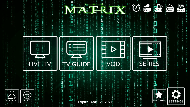 In the example below, we show how to integrate an external player within Matrix IPTV.