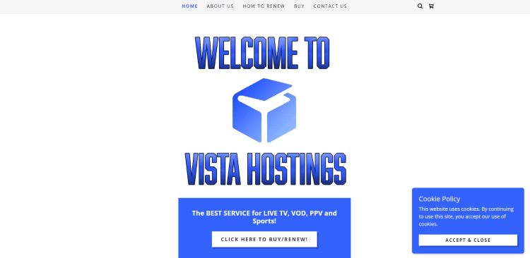 vista hostings iptv website