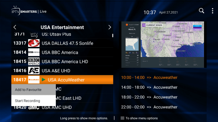 One of the best features within the Primetime Hosting IPTV service is the ability to add channels to Favorites.