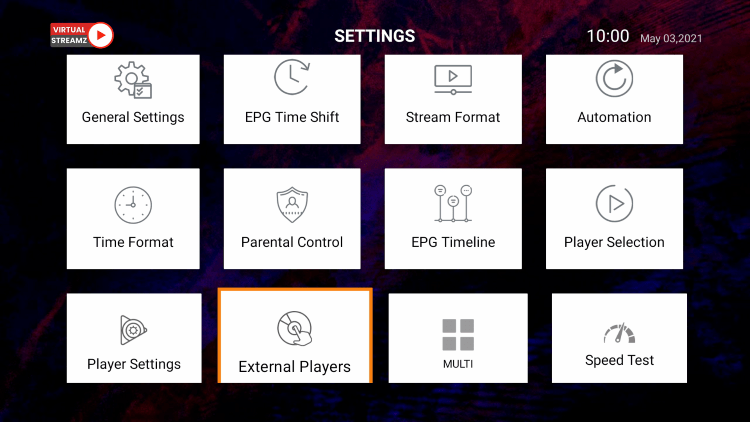 Select External Players.