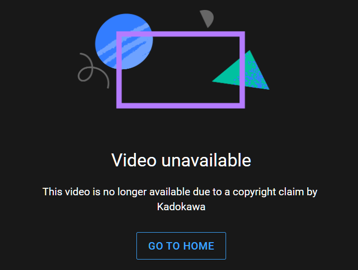 kadokawa youtube deleted