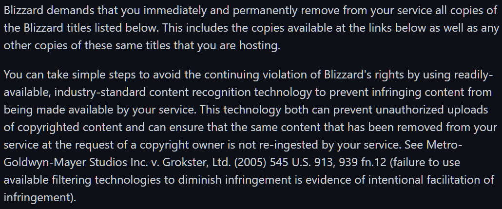 blizzard grokster claims