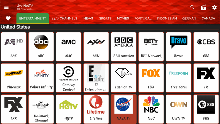 One of the best features within the Live Net TV app is the ability to add channels to Favorites.
