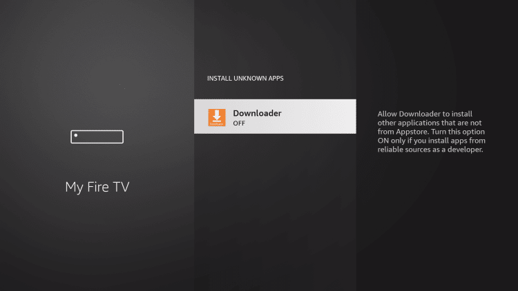 Locate the Downloader app and click the OK button to jailbreak a firestick