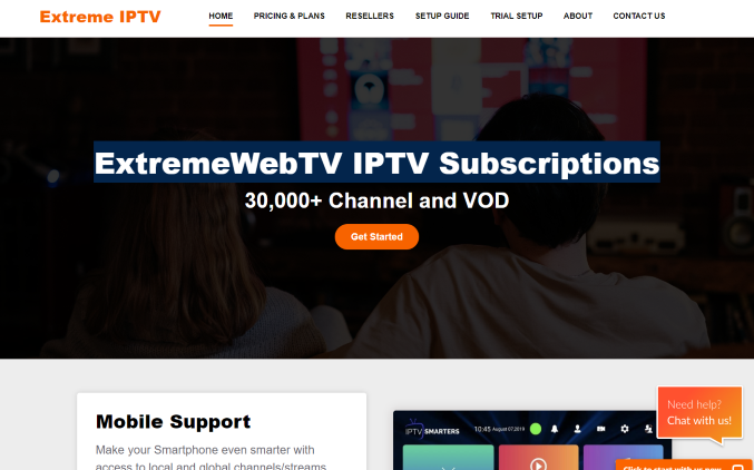 extreme iptv service website