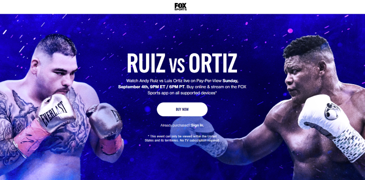 how to stream the Andy Ruiz Jr vs Luis Ortiz PPV event on Firestick, Android, or any streaming device.