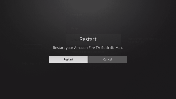 how to restart firestick confirm
