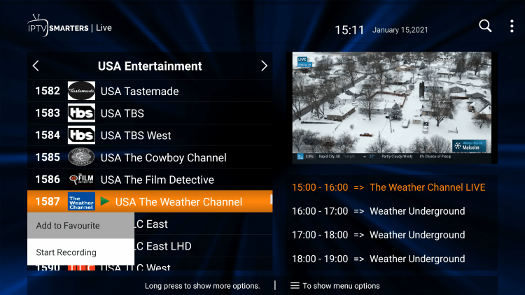One of the best features within Kemo IPTV is the ability to add channels to Favorites.
