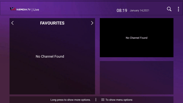 That's it! You can now add/remove channels from Favorites within vue media iptv