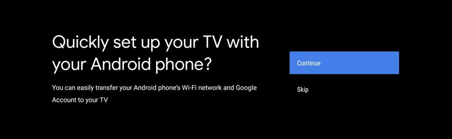 Setup Android TV with your phone