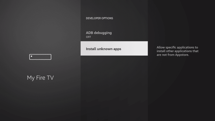 Click Install unknown apps to jailbreak a firestick