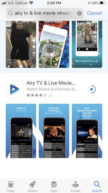Wait a few seconds for the app to install.