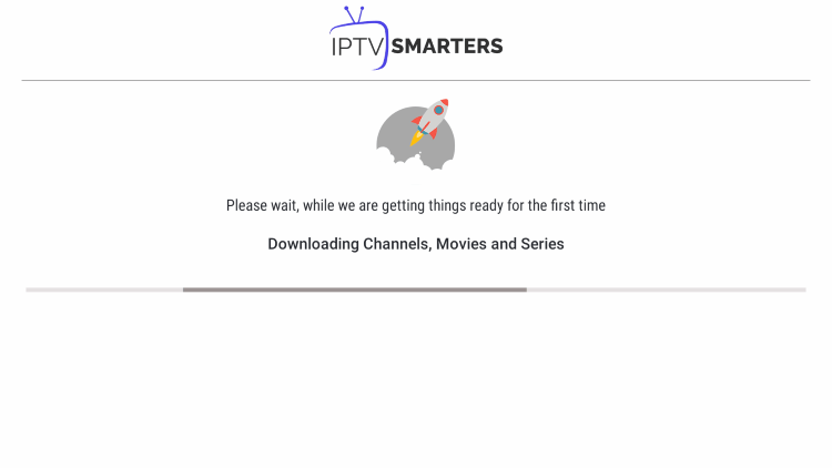 Wait a few seconds for IPTV Smarters Pro to download your service's channels, movies, EPG, and more.