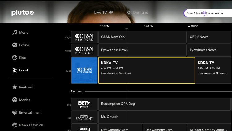 You have installed the Pluto TV APK on your Roku device.