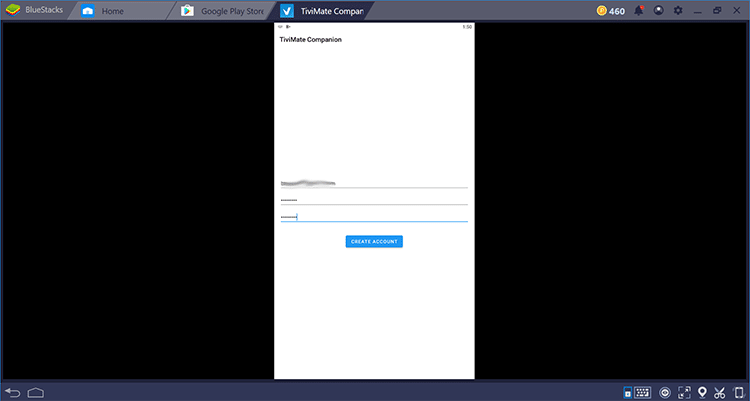Enter any username and password and select Create Account.