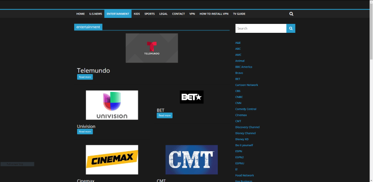 Some of the popular entertainment channels are shown below.