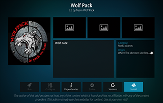 wolf pack kodi addon