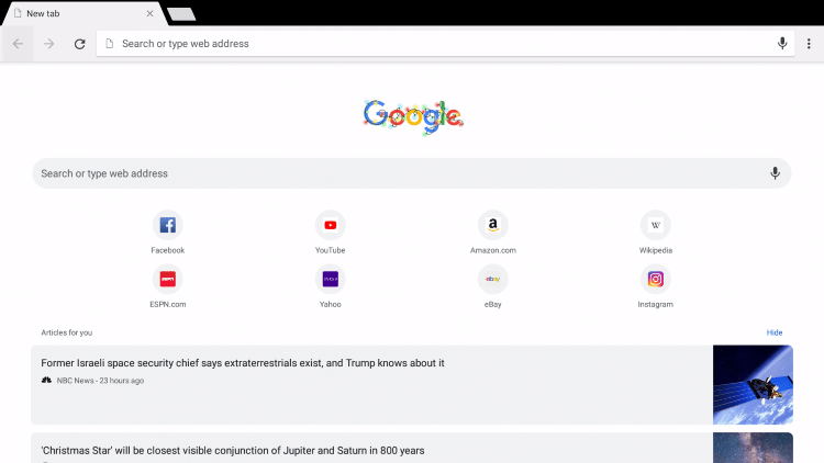 Launch Google Chrome and click the search bar.