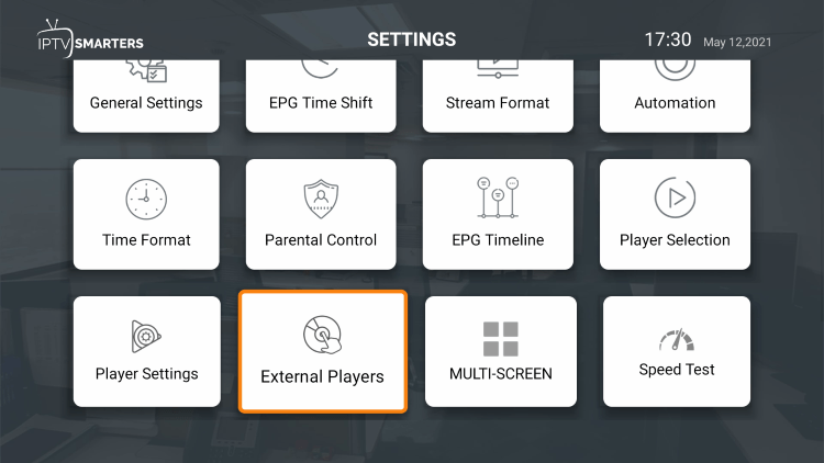 In the example below, we show how to integrate an external player.