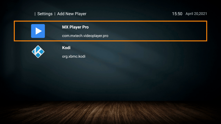 Select whichever player you prefer. We chose MX Player for this example.