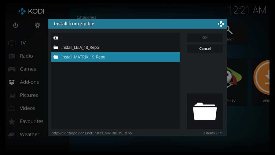 Choose the appropriate repository based on your version of Kodi