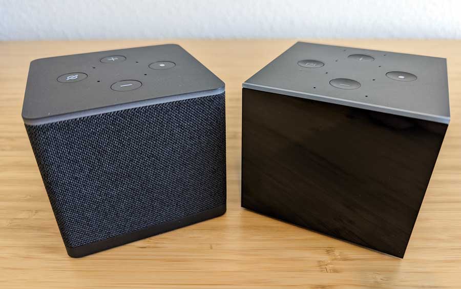 Amazon Fire TV Cube 2022 (left) vs. 2019 (right)