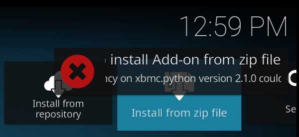 Add-on installation failed due to Python incompatibility