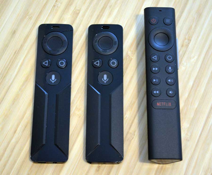 NVIDIA Shield TV remotes - 2015 vs 2017 vs 2019 side by side
