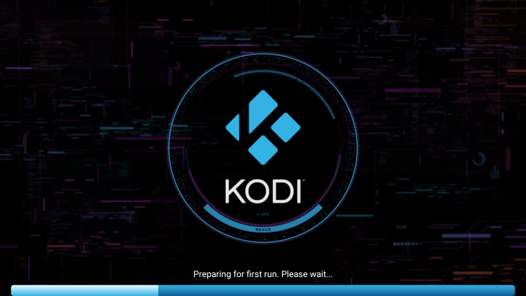 Wait a few seconds for Kodi to load.