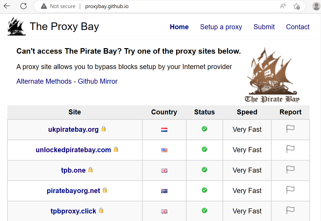 proxy bay back on GitHub