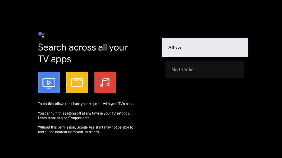Google TV can search across all installed apps