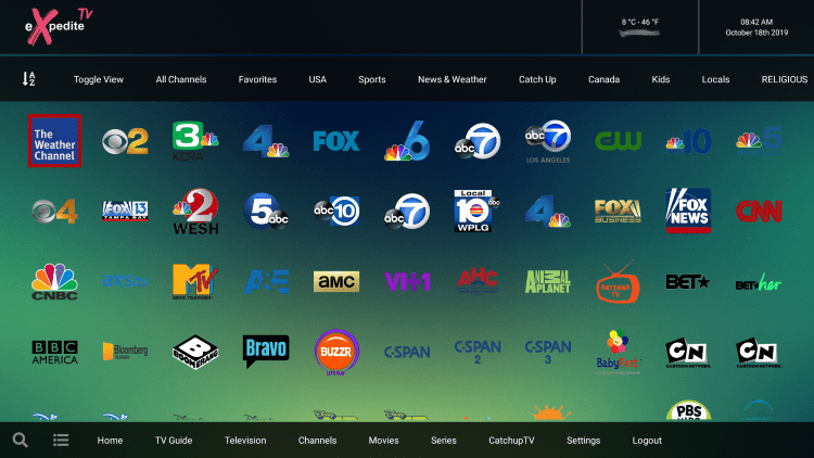 Expedite TV IPTV provides over 6,500 live channels starting at $9.50/month with their standard plan.