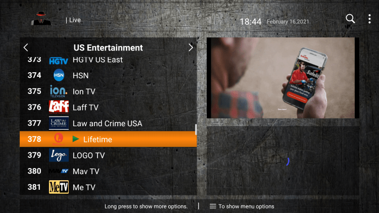 One of the best features of the John Doe Streams IPTV service is the ability to add channels to Favorites.