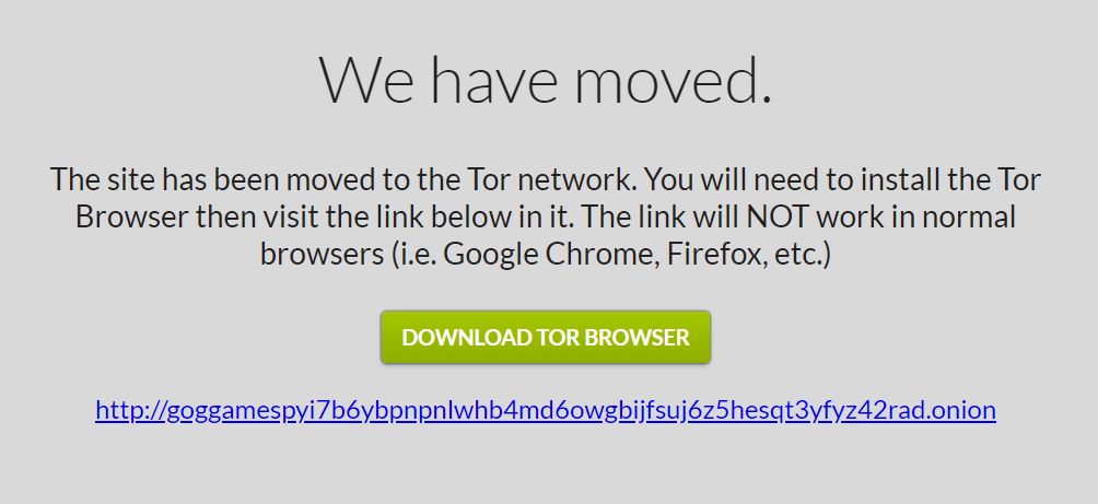 we have moved to the tor network