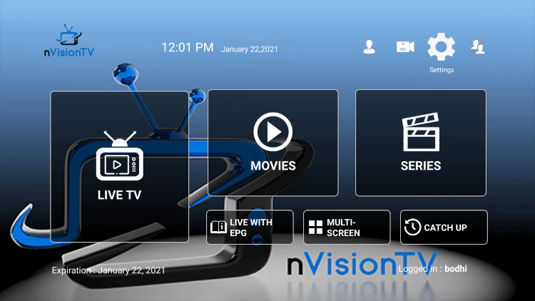 In the example below, we show how to integrate an external player within Nvision tv IPTV.