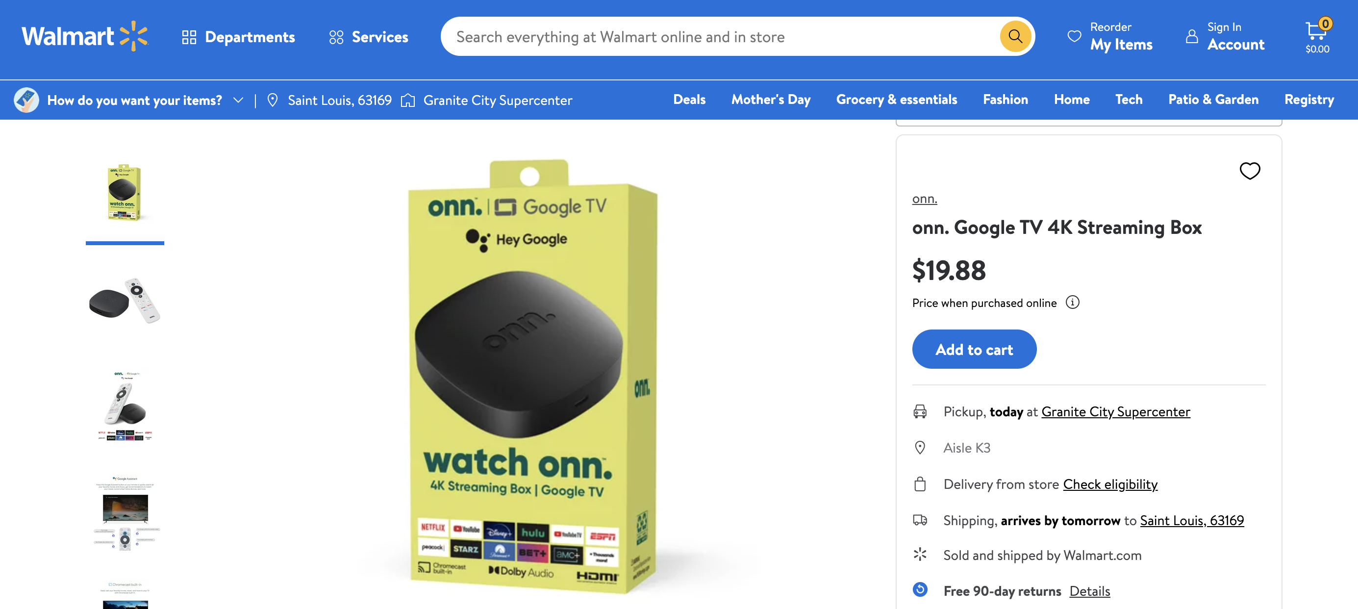 The Onn Google TV 4K Streaming Box was officially released to the public on April 21, 2023 and is exclusively sold through Walmart stores in the US including online.