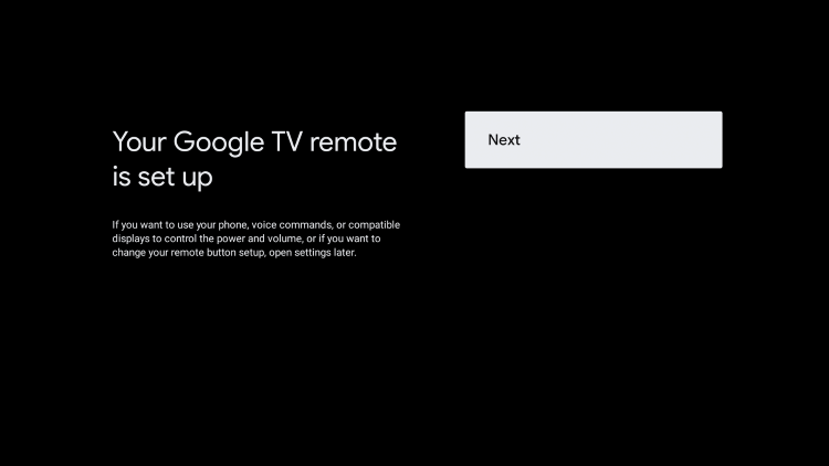 You will go through a few remote settings and once that is complete click Next.