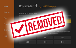 downloader app removed from google play store