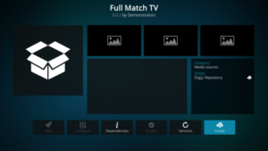 how to install full match tv kodi addon