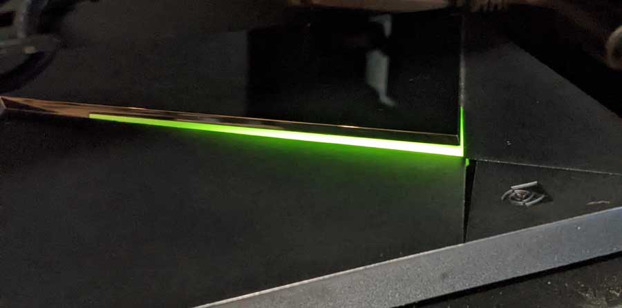 NVIDIA Shield Pro with power light on