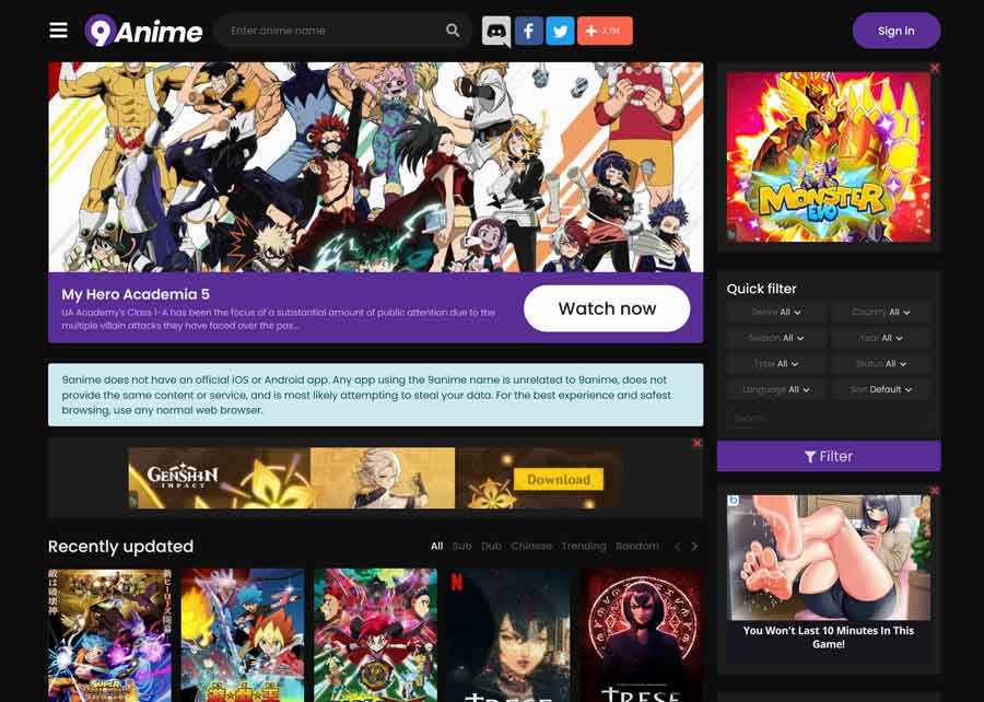 Best Anime Streaming Sites: 9Anime