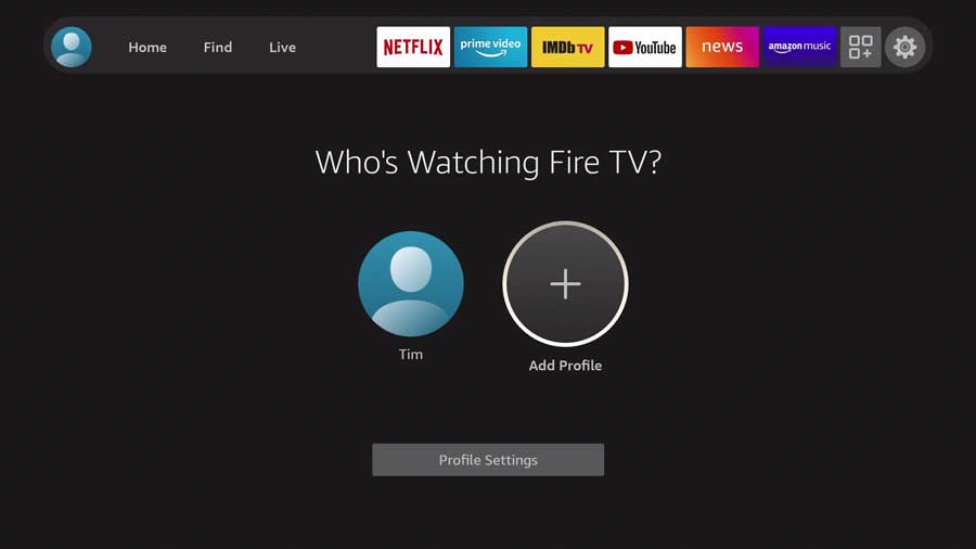 Fire TV OS profiles