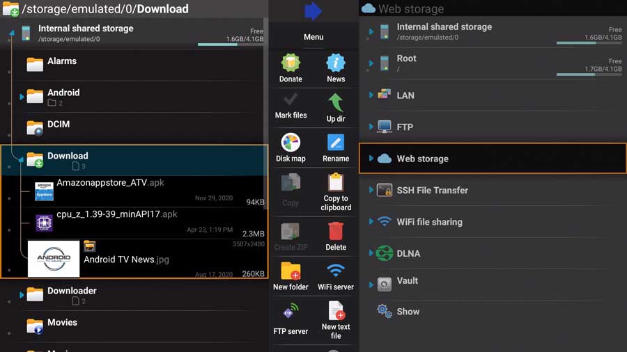 Android TV box Download folder