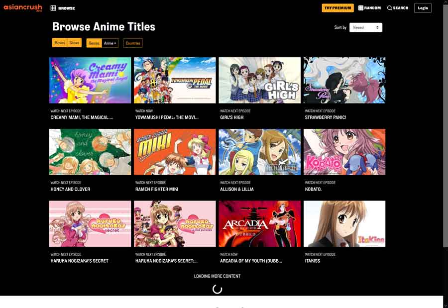Best Anime Streaming Sites: AsianCrush
